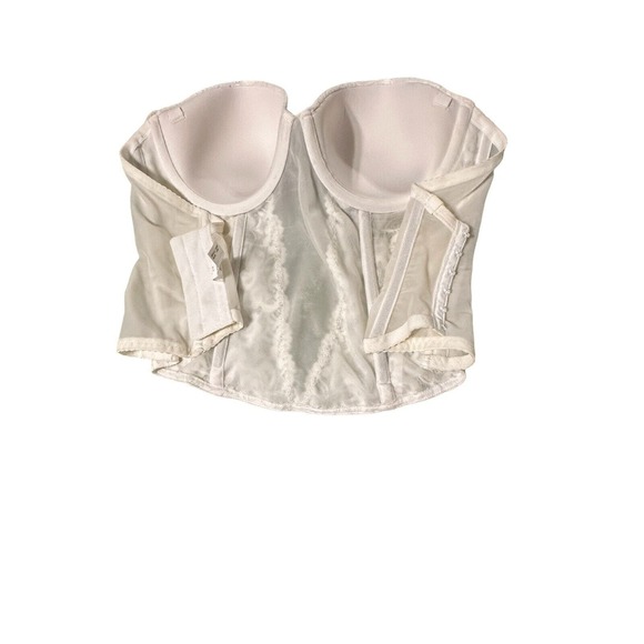 Vintage Sears Strapless Lace Sheer White Bustier 74000 Corset Bra Underwire 38B - Picture 5 of 8